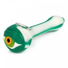 Load image into Gallery viewer, LIT Silicone Pipe w/ Eyeball Design and Glass Bowl