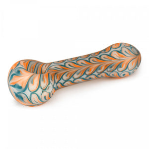 Red Eye Glass 4.5" Frosted Paisley Hand Pipe