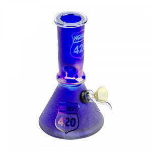 Retro Glass 8" Blue Metallic Hwy 420 Tube